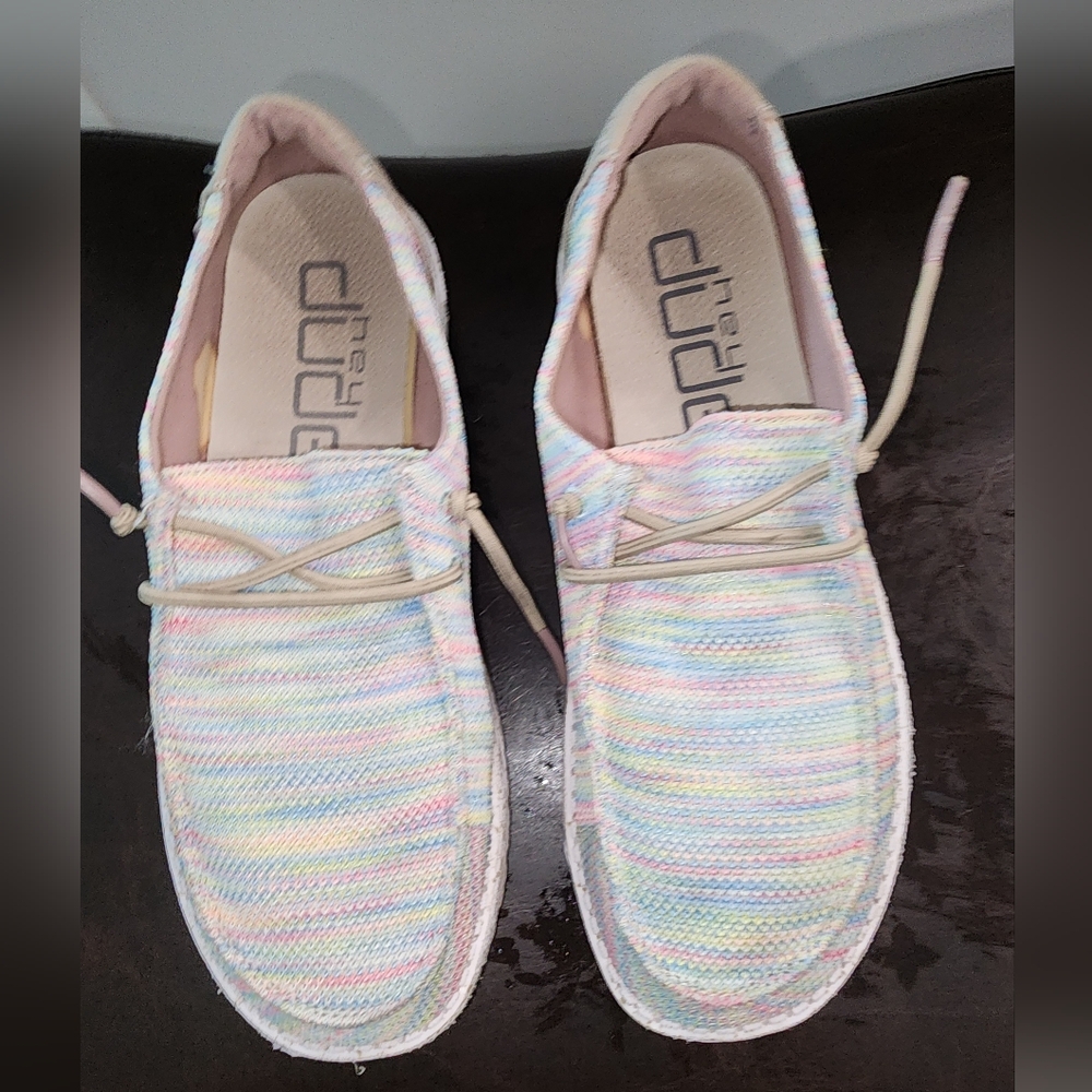 Rainbow Hey Dude shoes
